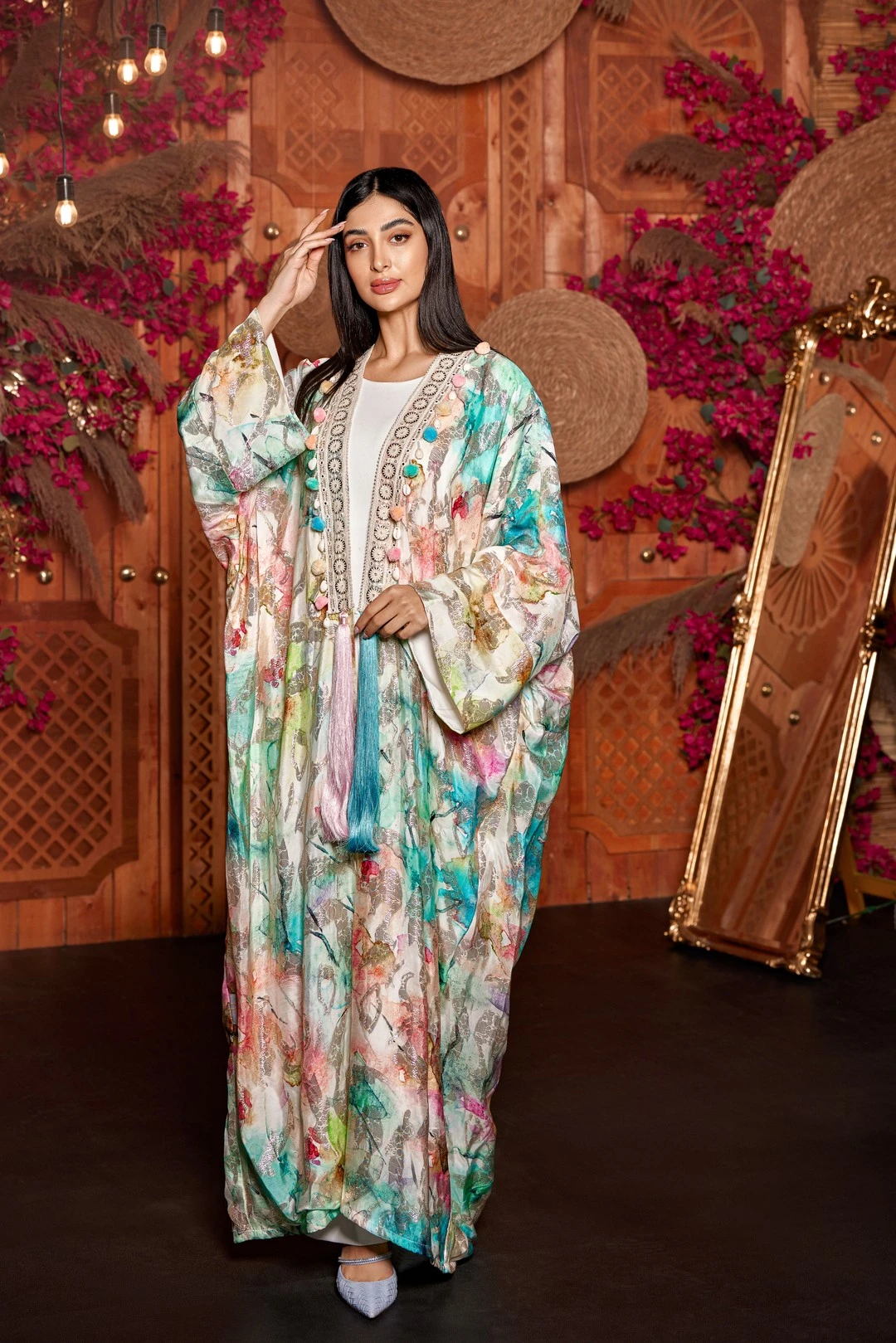 Gardenia Glow Abaya - Colored Abaya by Puella Designs - view 2