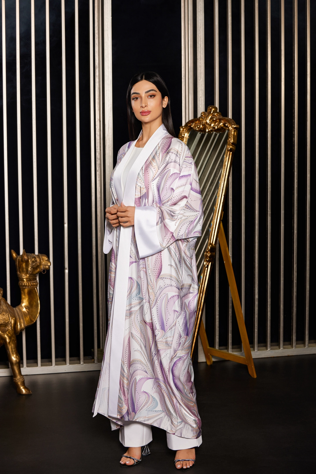 Lavender Open Style Abaya - Colored Abaya by Puella Designs - view 2